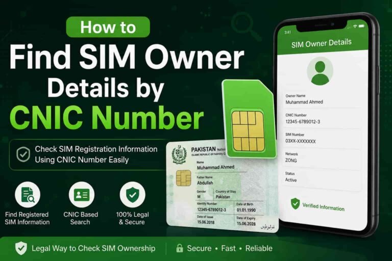 How to find SIM owner details by CNIC number in Pakistan