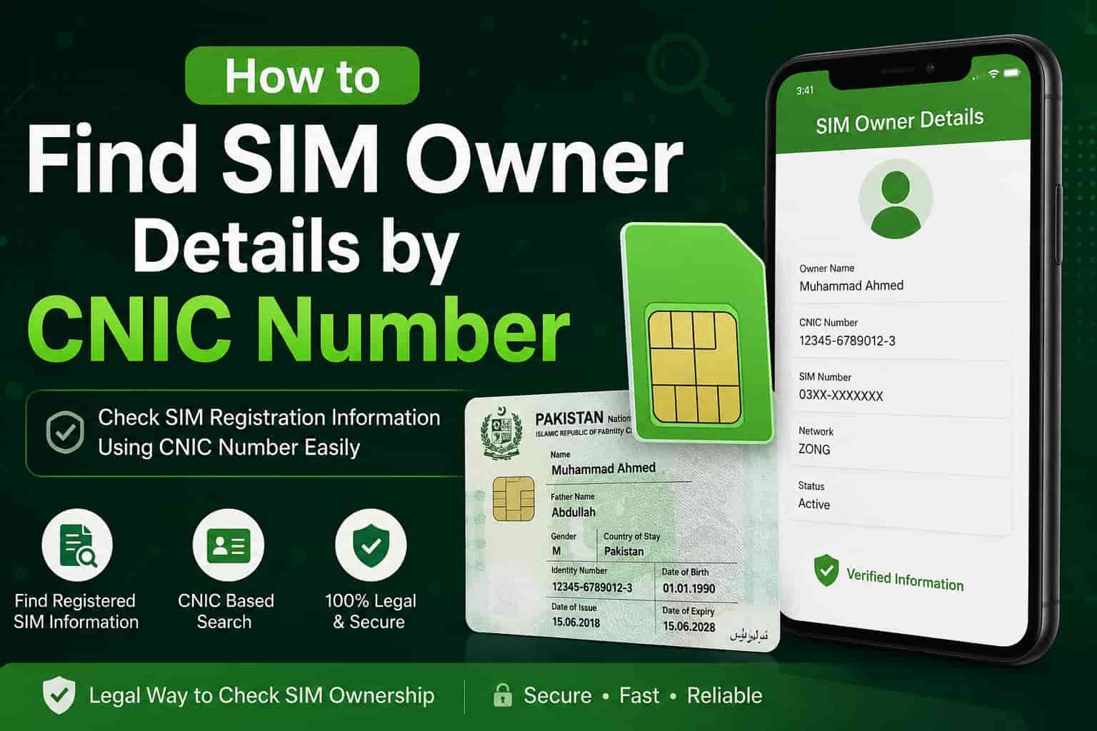 How to find SIM owner details by CNIC number in Pakistan