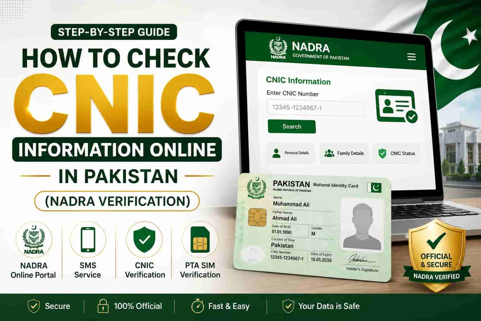 How to check CNIC information online in Pakistan using NADRA verification