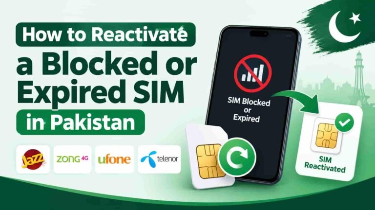 How to reactivate a blocked or expired SIM in Pakistan
