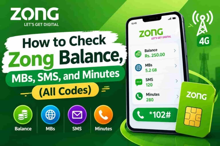 How to check Zong balance, MBs, SMS and minutes using Zong codes